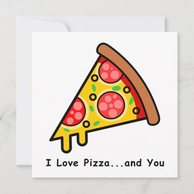 Cartão Eu Adoro Pizza...E você é engraçado (Frente)