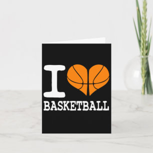 Cartão Eu adoro Presente de Esportes de Bola de Basquete