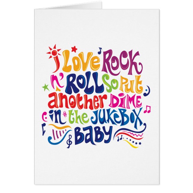 Cartão Eu adoro rock'n roll (Frente)