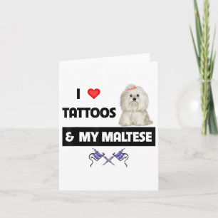 Cartão Eu Adoro Tatuagens E Meu Cachorro Maltipoo Pai Mãe
