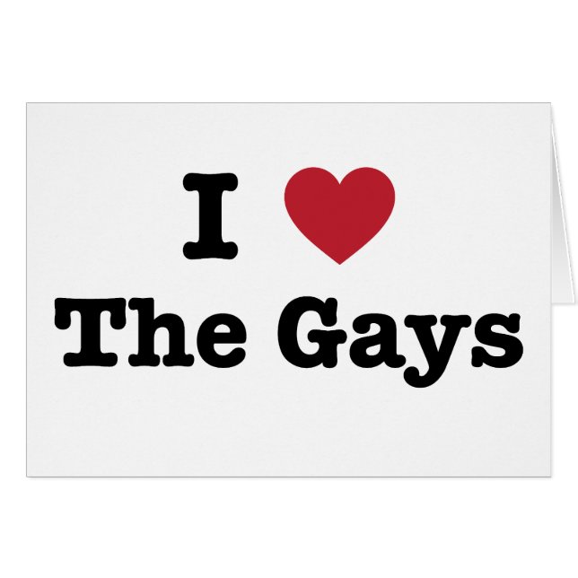 Cartão Eu amo a camisa dos gay (Frente Horizontal)