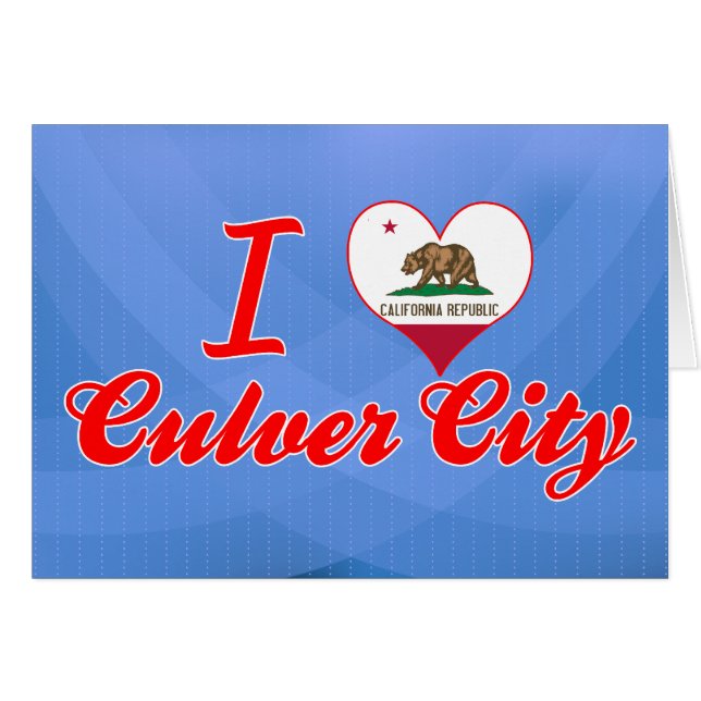 Cartão Eu amo a cidade de Culver, Califórnia (Frente Horizontal)