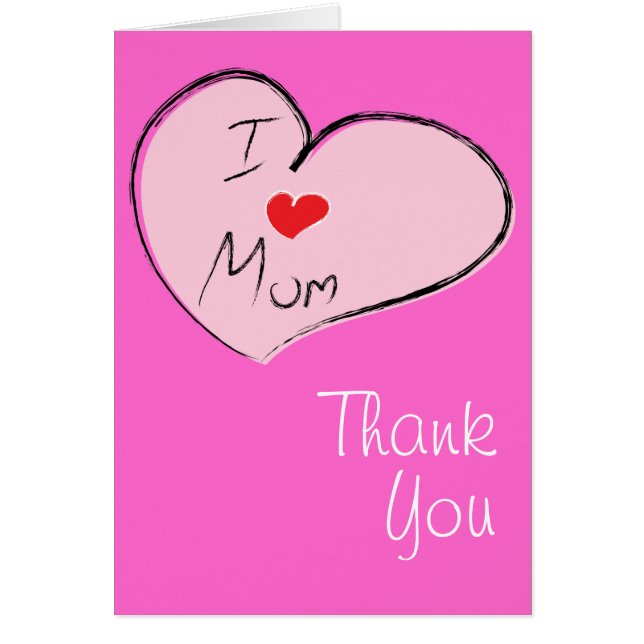 Cartão Eu Amo A Mãe (Frente)
