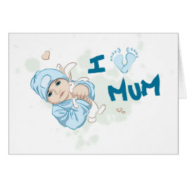 Cartão Eu amo a mãe - menino