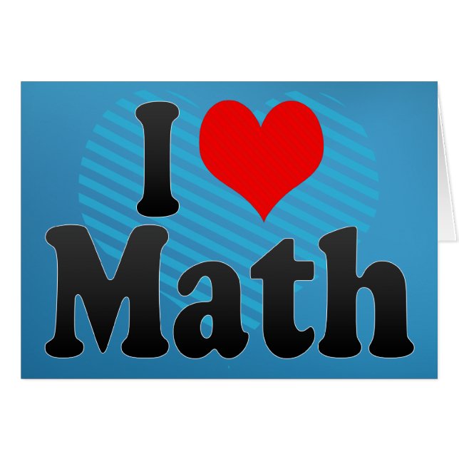 Cartão Eu amo a matemática (Frente Horizontal)