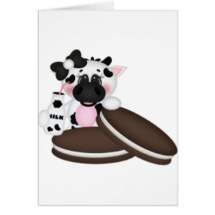 Cartão Eu amo a vaca de leite