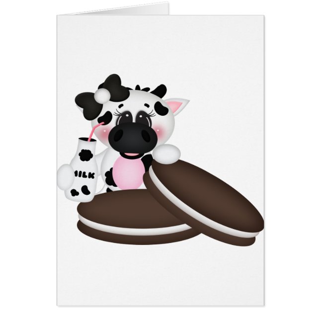Cartão Eu amo a vaca de leite (Frente)