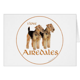 Cartão Eu Amo Airedales