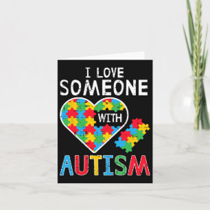 Cartão Eu Amo Alguém Com Autismo Sensibilização Cardíaca 