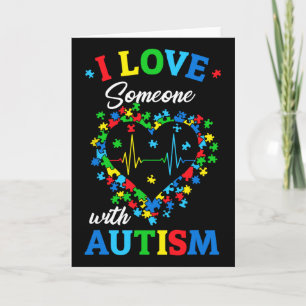 Cartão Eu Amo Alguém Com Consciência do Autismo Homens Mu