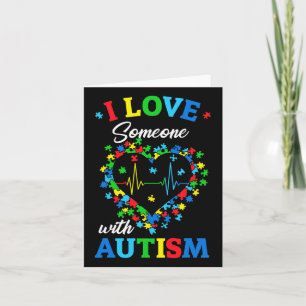 Cartão Eu Amo Alguém Com Consciência do Autismo Homens Mu