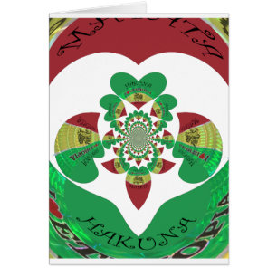 Cartão Eu amo as cores adoráveis do coração na Etiópia