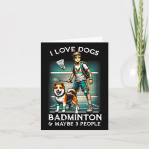Cartão Eu Amo Badminton De Cachorro