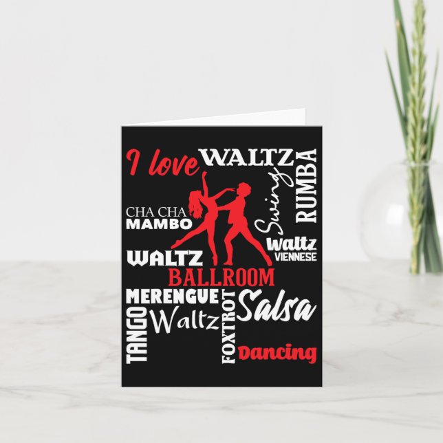 Cartão Eu Amo Ballroom Dancing - Dance Instrutor Pair Ch (Frente)
