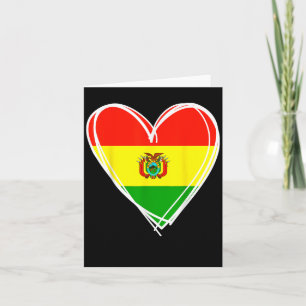 Cartão Eu Amo Bolívia Design Legal da Bandeira da Bolívia