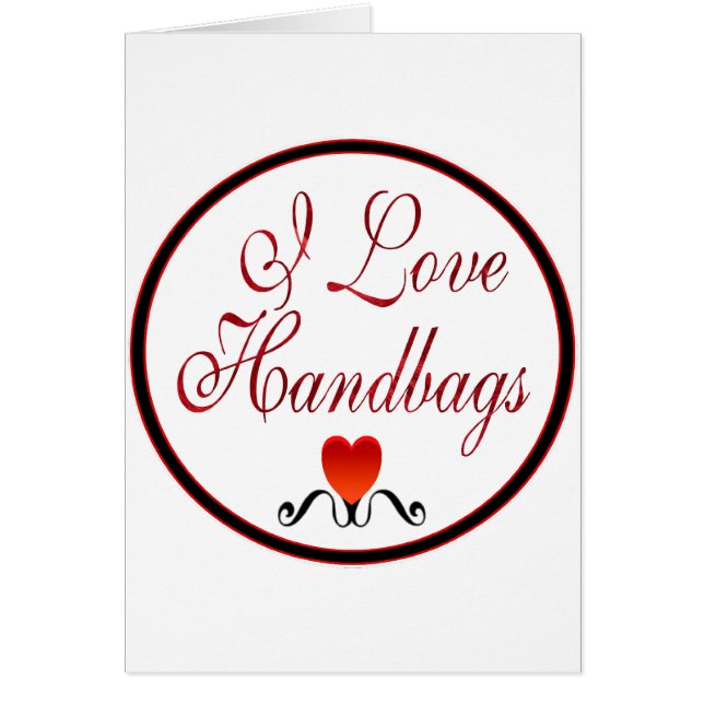 Cartão Eu amo bolsas (Frente)