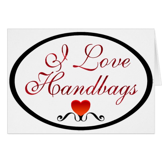 Cartão Eu amo bolsas (Frente Horizontal)