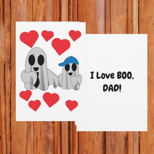 Cartão Eu amo BOO Papai do filho Flat (Criador carregado)