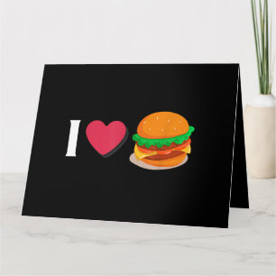 Cartão Eu Amo Burger Cheeseburger Unsaudável Comendo
