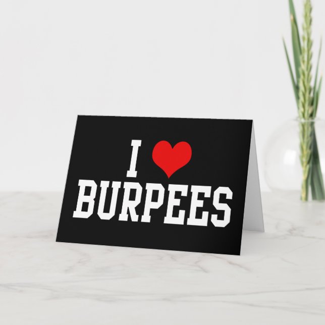 Cartão Eu Amo Burpees, Malhação (Frente)