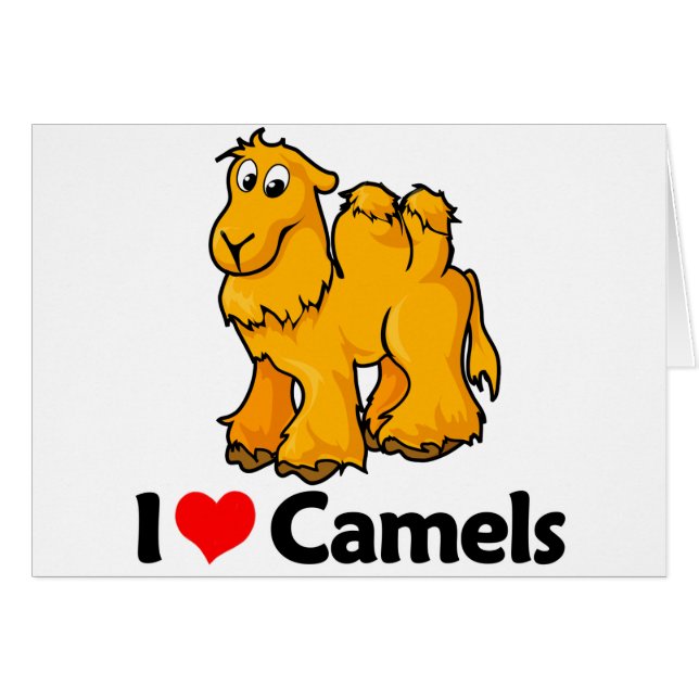 Cartão Eu amo camelos (Frente Horizontal)