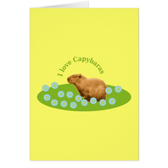Cartão Eu amo Capybaras (Frente)