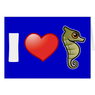 Cartão Eu Amo Cavalos-marinhos