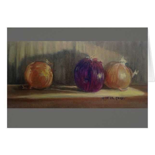 Cartão "Eu amo cebolas " (Frente horizontal)