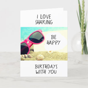 CARTÃO EU AMO COMPARTILHAR ANIVERSÁRIOS COM VOCÊ - ESTI