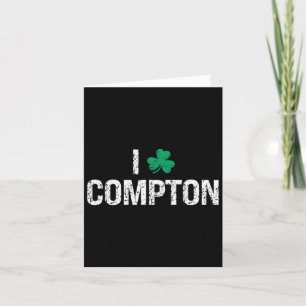 Cartão Eu Amo Compton Trevo Shamrock Dia de São Patrício