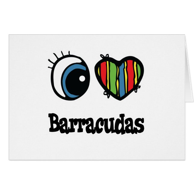 Cartão Eu Amo (Coração) Barracudas (Frente Horizontal)
