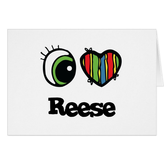 Cartão Eu Amo (Coração) Reese (Frente Horizontal)