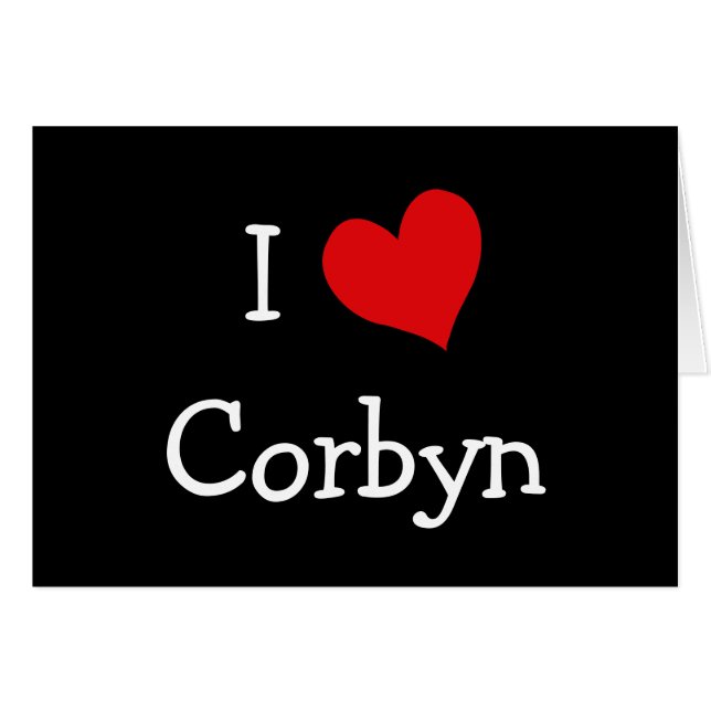 Cartão Eu Amo Corbyn (Frente Horizontal)