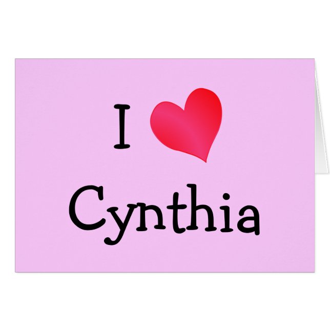 Cartão Eu Amo Cynthia (Frente Horizontal)