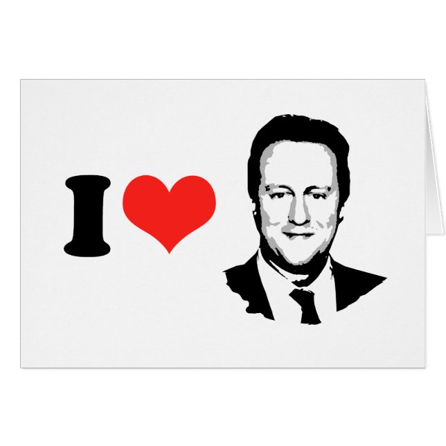 Cartão Eu amo David Cameron (Frente Horizontal)