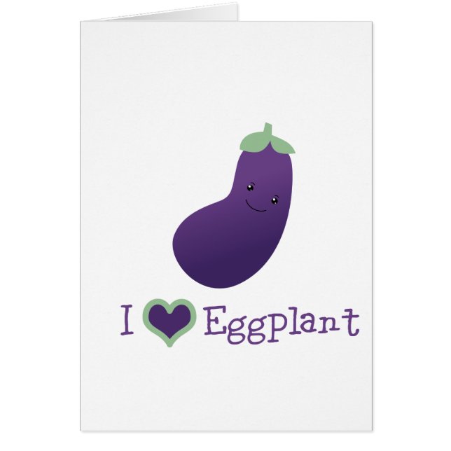 Cartão Eu amo EggPlant (Frente)