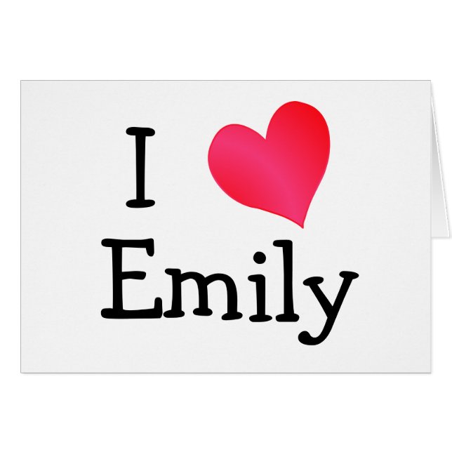 Cartão Eu Amo Emily (Frente Horizontal)