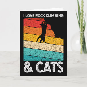 Cartão Eu Amo Escalada e Gatos Gatinho Fofo Amante de Gat