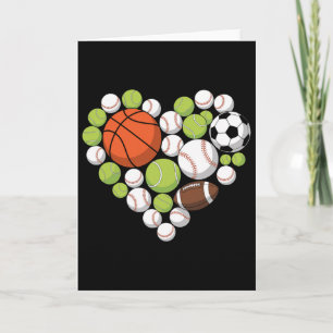 Cartão Eu Amo Esportes Basquetebol Futebol Esportes Fã Co