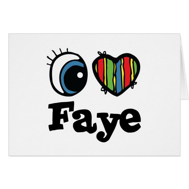Cartão Eu Amo Faye (Frente Horizontal)