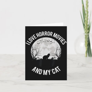 Cartão Eu Amo Filmes de Terror E Meu Gato