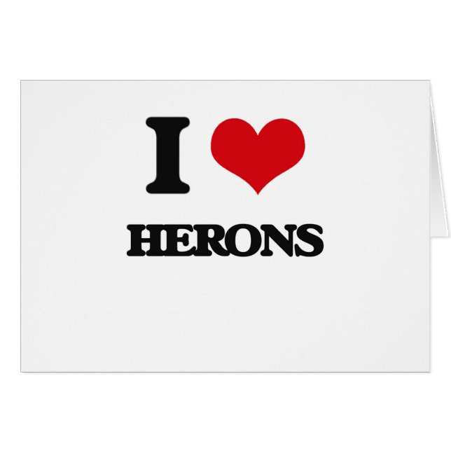 Cartão Eu amo garças-reais (Frente Horizontal)