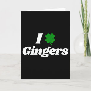 Cartão Eu Amo Gingers Clover Shamrock Dia de São Patrício