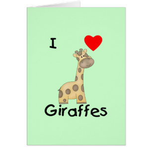 Cartão Eu amo girafas (2)