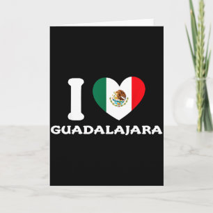 Cartão Eu Amo Guadalajara Coração Bandeira do México