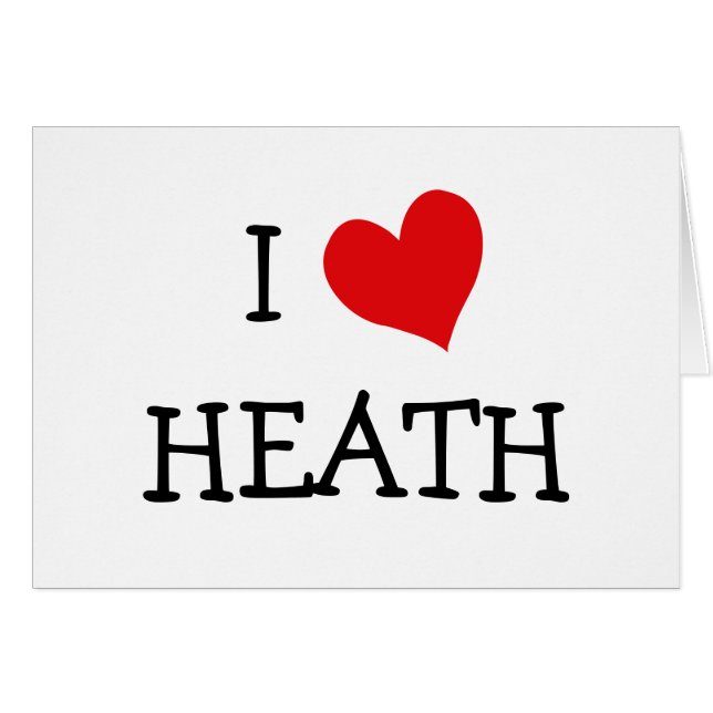 Cartão Eu Amo Heath (Frente Horizontal)