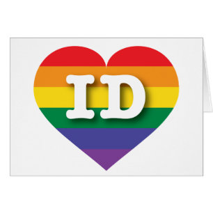 Cartão Eu amo Idaho Orgulho gay Rainbow Heart