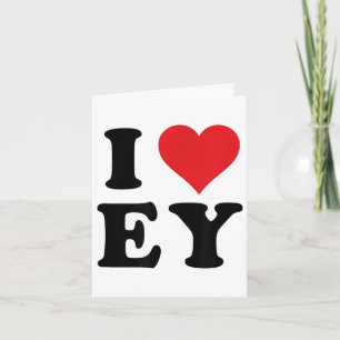 Cartão Eu Amo Iniciais Ey Eu Amo E.y. Primeiro E Último N