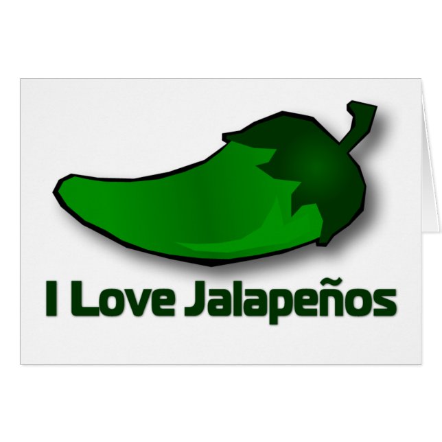 Cartão Eu amo Jalapenos (Frente Horizontal)