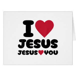 Cartão Eu amo Jesus e Jesus te ama cristão
